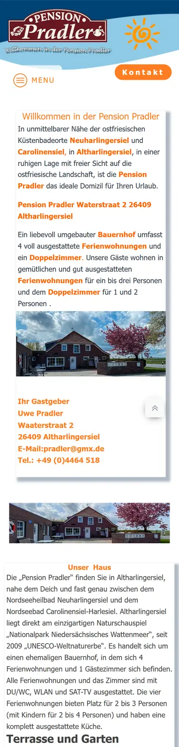 pensionpradler.de auf dem Handy