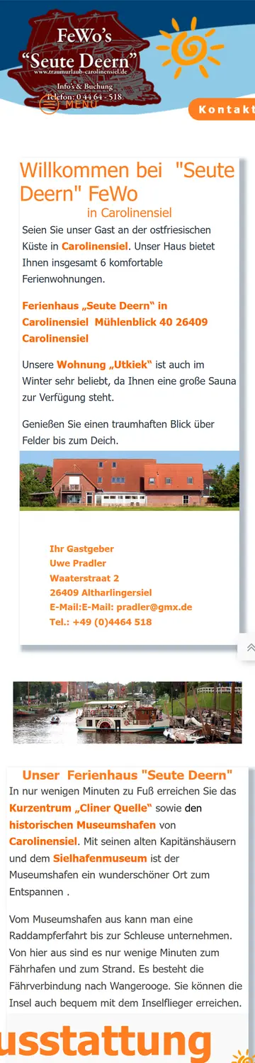 traumurlaub-carolinensiel.de auf dem Handy